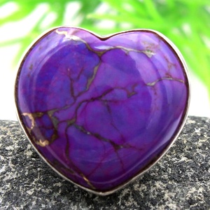 Newest Heart Shape Purple, Green, Blue Copper <b>Turquoise</b> Gemstone Handmade Gemstone 925 Sterling Silver Jewelry <b>Ring</b> - Product Image 4