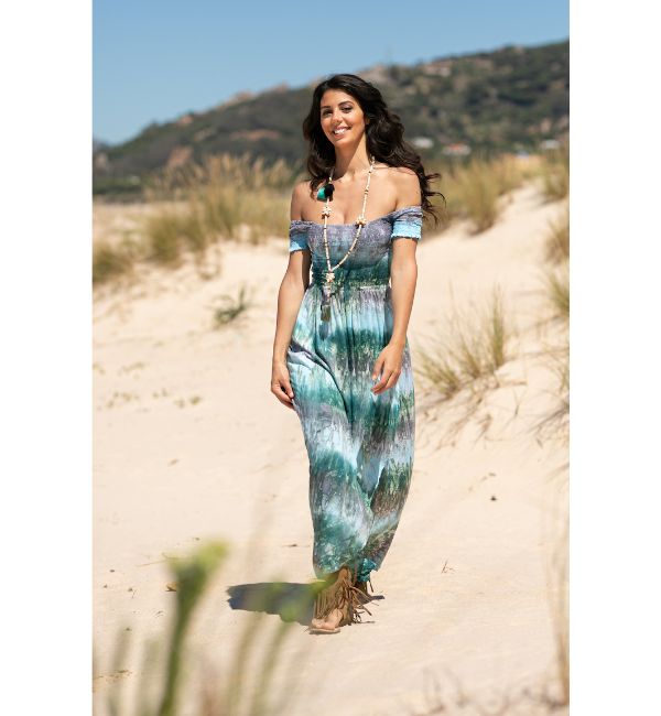chinese dress ladies Boho Floral Printed Maxi Dress for Women Casual Two Piece Dress with Jacket  Sets for Wedding Guest Loose Sleeveless Flowy Tank Dress Crew Neck Half  Sleeve Short Cardigan 2Pcs Set S D