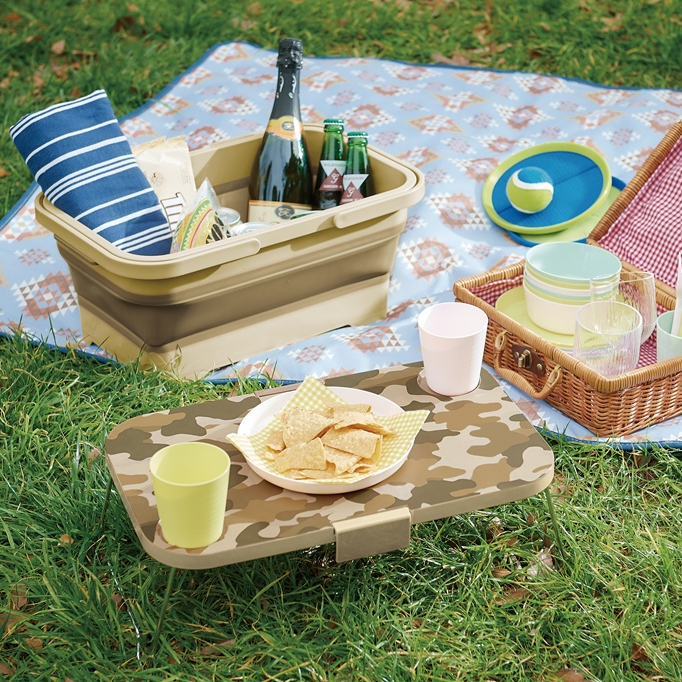 Складная мягкая корзина, мягкая емкость корзины 15L с крышкой с камуфляжным принтом; Цвет хаки; Сезон Сделано в Японии I-582 (582110)