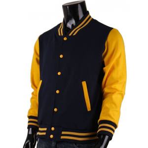 Veste bomber universitaire de baseball pour homme, col montant, coupe régulière, manches régulières, en laine, coupe-vent, qualité supérieure - Product Image 6