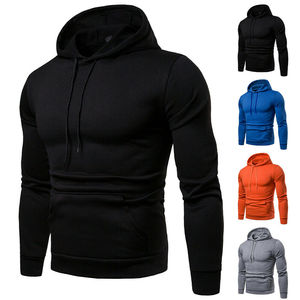 Mens Drawstring Casual Hooded Plain Hoodie Long Sleeve Loose Pullover <b>Hoodies</b> - Product Image 2