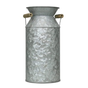 Super Fine Quality <b>Black</b> Plated Galvanized Planter Handmade Milk Can Indian Stylish Wholesale Designer Flower Holder - Product Image 5