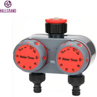 Temporizador de Agua Mecánico de 2 Zonas, Múltiples Programas y Tiempos de Funcionamiento, Controlador de Riego de Jardín con Dos Dial y Agarre Cómodo