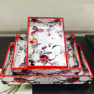 Grand Plateau de Rangement en Bambou, en Bois Imprimé, Design de Vente en Gros, pour Fête, Mariage et Boisson à Domicile - Product Image 6