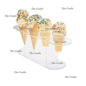 Soporte de acrílico para helados de forma redonda con soporte de cono de helado de calidad superior para uso doméstico en hoteles y eventos - Product Image 2