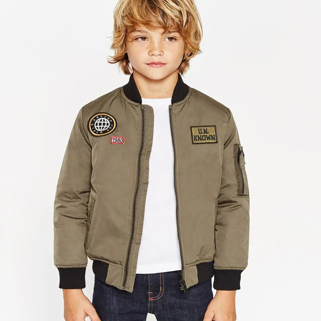 품질 아이 폭격기 재킷 베스트 셀러 OEM 맞춤형 로고 키즈 폭격기 MA-1 사용자 정의 패치 자켓 어린이 재킷