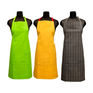 Plain Woven 100% Cotton <b>Kitchen</b> <b>Apron</b> Two Pocket Chef Bib <b>Apron</b> Black Embroidered Custom Printed Logo Bulk OEM - Product Image 1