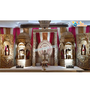 Decoración de escenario tradicional para boda, escenario indio grande de gran altura, decoración de escenario de fibra para boda, Tamil - Product Image 1