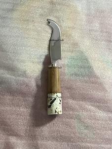 Herramientas para ensalada de acero inoxidable más vendidas, vajilla para cortar queso con mango de corteza de madera, precio al por mayor, utensilios de cocina - Product Image 5