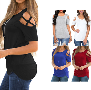 เสื้อยืดผ้าฝ้ายสำหรับผู้หญิง100% ใหม่ออกแบบได้ตามต้องการพร้อมโลโก้ของคุณ - Product Image 2