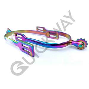 Espuelas de caballo occidental de acero pulido personalizadas al por mayor, todos los diseños y colores disponibles para la venta en Pakistán - Product Image 5