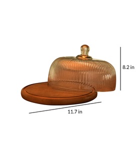 Cubierta de campana de cristal acanalado al por mayor cilindro metálico de seda hecho a mano estampado navideño colorido ámbar esmerilado negro claro San Valentín - Product Image 1