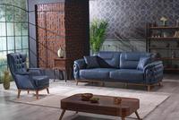 Ensemble de canapés Chesterfield modernes en tissu avec structure en bois massif, design contemporain, taille personnalisable pour salon, cuisine et salle à manger
