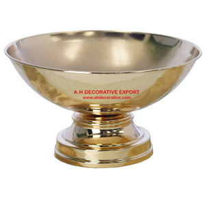 Cuenco de Metal decorativo para flores, cuenco galvanizado de Metal, dorado brillante, hecho a mano, precio bajo - Product Image 1