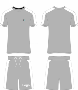 Conjunto de camisetas y pantalones cortos de dos piezas de verano de alta calidad 2025 para hombre, camiseta recortada de manga corta de algodón liso personalizada para hombre - Product Image 5