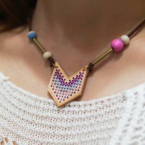 [3] Custom Exquisite Leather <b>Cross</b> <b>Stitch</b> Geometric <b>Accessories</b> Set Key Chain - Product Image 3