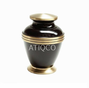 Urna Funeraria Atiqco de Latón Macizo Color Gris Metálico, Estilo Americano, Diseño Moderno - Product Image 3