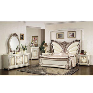 Ensemble de meubles de chambre à coucher moderne de style papillon blanc polonais, bois de teck de haute qualité, taille personnalisée et emballage sécurisé - Product Image 1
