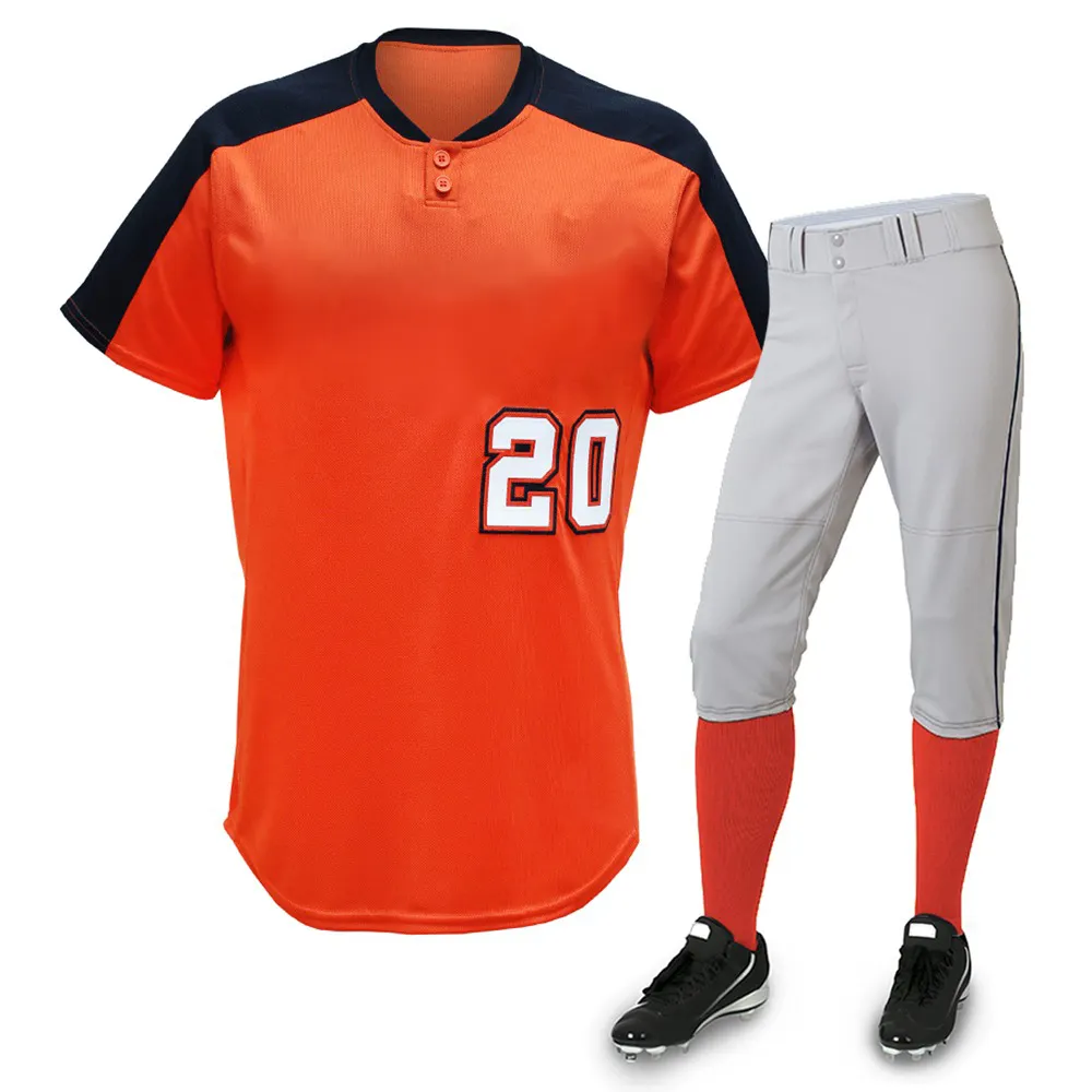 Classical Unique Baseball Uniform 100% Polyester Wholesale Baseball Uniform Set