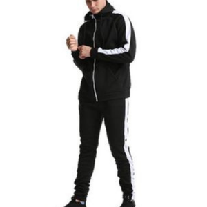 Chándales para correr para hombre con rayas laterales para hombre Otoño Invierno Fitness gimnasio ropa para correr para hombre manga larga con capucha abrigo chaqueta conjunto - Product Image 4