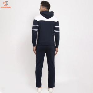 Chándales de Jersey personalizados en blanco OEM, conjunto de ropa de calle de nailon para hombre, de algodón de rizo francés Sudadera con capucha, sudaderas para correr - Product Image 3