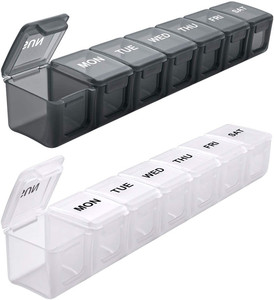 Travel Friendly Extra Large BPA Free Weekly Pill Organizer Pill Box 7 Day Medicine Organizer Pill Case