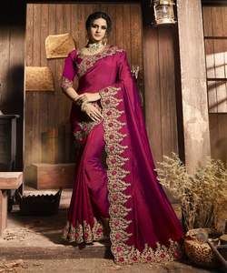 Banarasi Soie Jacquard Saree avec Chemisier Femmes Porter Dames Fête Festival Usage Quotidien Doux Coton Soie Sari En Gros Bas Prix Alphanumero - Product Image 1