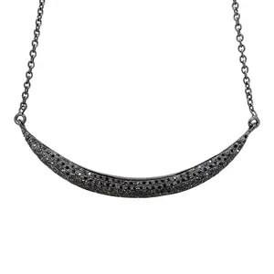 Простое Ожерелье с черными бриллиантами, инкрустированное серебро 925 пробы, колье для женщин, модные ювелирные изделия с бриллиантами, оптовая продажа