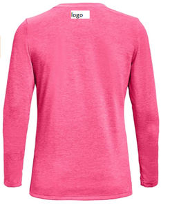Hot Selling Women's <b>Tech</b> Crew Long Sleeve Cheap Stock Fashion T-Shirt 100% Polyester Imported Machine <b>Wash</b> Stock Lots - Product Image 2
