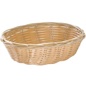 100% Handwoven Oval ekmek Rattan sepet ile farklı renk/ekmek bambu saklama sepetleri beyaz, siyah, kahverengi renk