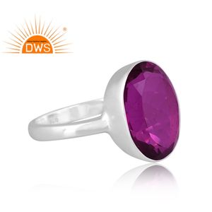 925 plata esterlina fina Natural Doublet Ruby Lite turmalina cuarzo piedra preciosa anillo apilable fabricante de joyas - Product Image 3