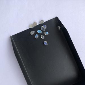 4mm 5mm Labradorite naturelle lisse poire cabochons calibrés en vrac pierres précieuses pour la fabrication de bijoux Bracelet pendentif anneau en ligne - Product Image 2