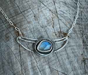 Belle Labradorite 925 Solide En Argent Sterling Pierres Précieuses Pendentif Déclaration bijoux - Product Image 1