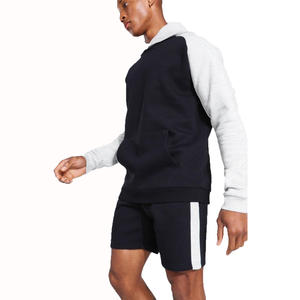 Sudaderas con capucha de bloque de color para hombres, conjunto informal de Sudadera corta con panel, calidad prémium - Product Image 3