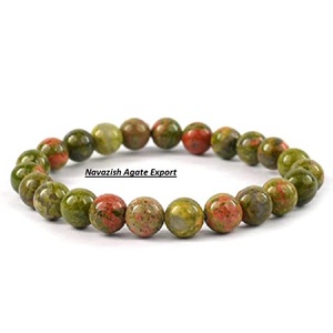 Bracelet de perles Unakite fait à la main 6mm/8mm/10mm bijoux en pierre naturelle pour l'équilibre - Product Image 1
