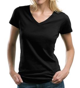 Camisetas ajustadas para mujer, camisas con cuello en V, venta al por mayor - Product Image 3