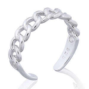 925 Chains Link Sterling <b>Silver</b> <b>Toe</b> <b>Ring</b> - Product Image 1