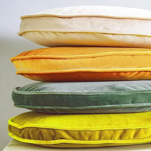 KAUSHAL INDIAN New Arrivals Sofa Decor Plain Velvet Solid Color Pillow Round Floor Cushion Eco-friendly Handmade Polyester 50pcs