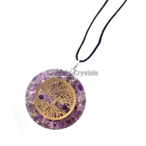 Colgante de Orgón Árbol de la Vida de Ágata - Gema Tallada y Grabada, Obra de Arte Coleccionable - Product Image 1