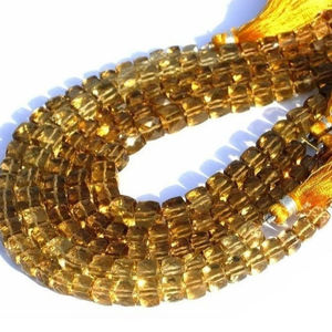 การสร้างอัญมณีได้รับการรับรองว่ามีขนาด7มม. 8มม. กล่องสี่เหลี่ยมควอทซ์เบียร์ธรรมชาติลูกบาศก์สายอัญมณีกึ่งมีค่าทำเครื่องประดับ - Product Image 1