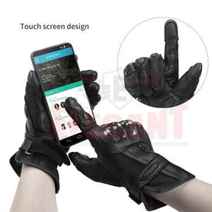 2025 professionnel personnalisé protection noir Pro Biker gants haute qualité en cuir moto gants en cuir véritable moto - Product Image 4