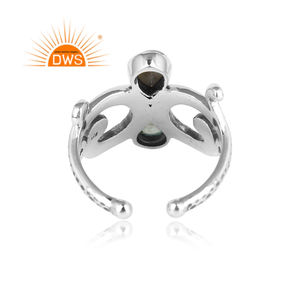 Bague en argent Sterling 925 pour homme, anneau de styliste, bijoux en pierre précieuse naturelle, calcédoine et perle, style Boho Antique, vente en gros - Product Image 4