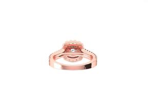 Anillo de Halo de Diamantes Reales de 1.00 Quilates en Oro de 14K para Mujer, Corte Redondo con Engaste de Puntas, Regalo de Aniversario de Boda, Joyería Fina de Lujo - Product Image 3