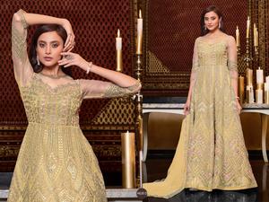 Vêtements indiens pakistanais vêtements de fête filet lourd avec broderie travail Salwar Kameez femmes vêtements indiens robes salwar kameez - Product Image 4