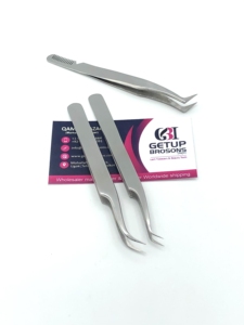 Style professionnel 45 degrés argent botte Volume peigne extension de cils pince à épiler incurvée en acier inoxydable Logo personnalisé outils de beauté - Product Image 6