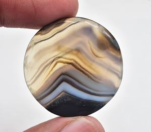 Cabochon en Agate banderole de haute qualité, à facettes, pierres précieuses, forme et taille personnalisés, bien poli, fait à la main - Product Image 5
