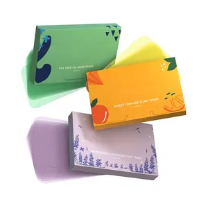 Portable Water Soluble Mini Hand Wash Soap eco friendly Boxes Travel Paper Soap Sheets Basic Cleaning Paper Soap