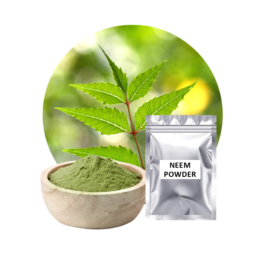 Polvere di Neem essiccata ayurvedica produttore di erbe indiane OEM private label alta qualità 2023 polvere forma cura dei capelli alle erbe indiane