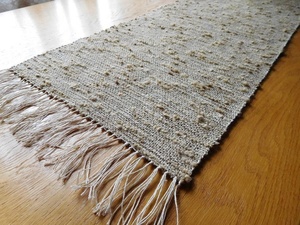 Rustic Linen Table Runner With Fringe Edge Woven Solid Color Home Decor Washable - Product Image 2