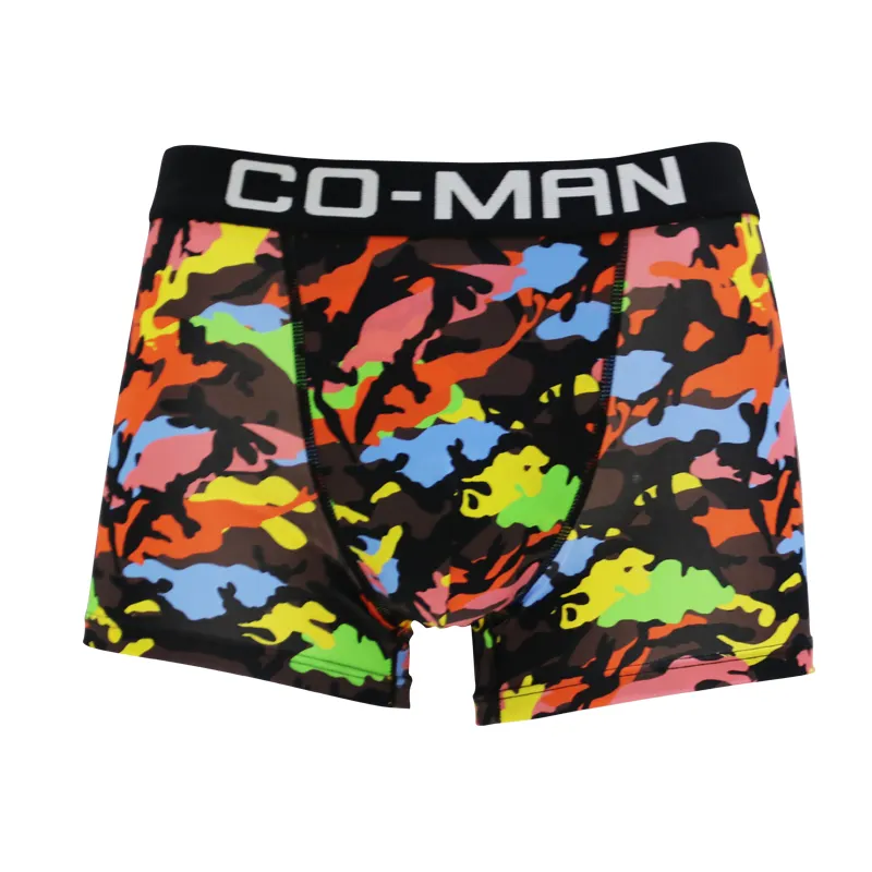 Cuecas boxer masculinas, novo design colorido de algodão estampado, roupa íntima